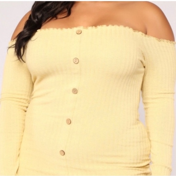 NEW•1X•Slay In The Sunshine Off The Shoulder Ribbed Dress - Picture 2 of 13